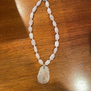 Pink jade bead necklace Asian jade